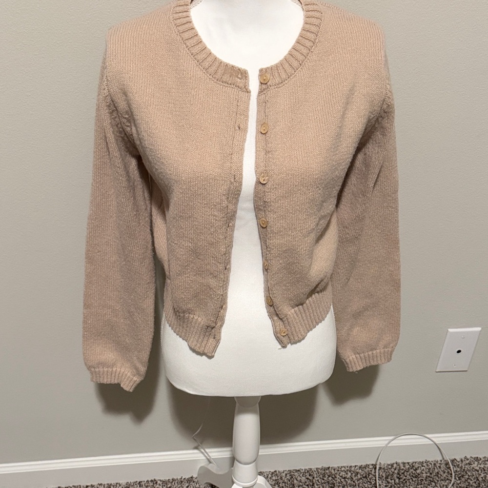 Women's Tan Cardigan Sweater